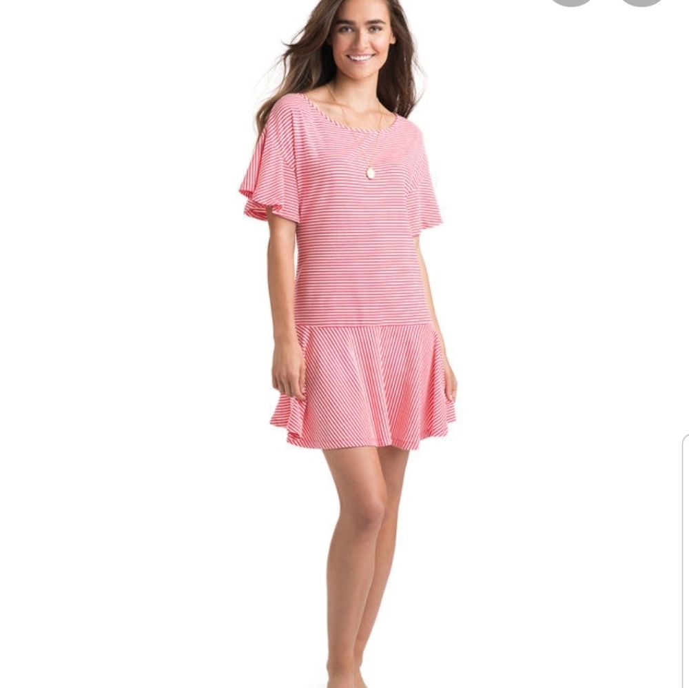NWOT Vineyard Vines Striped Flutter Sleeve Dress